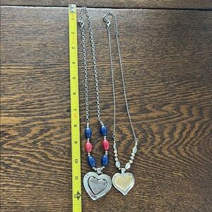 Silver and Blue Heart Pendant Necklace